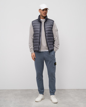 Stone Island Сірий пуховий жилет з патчем логотипа K1S15G100007S0024