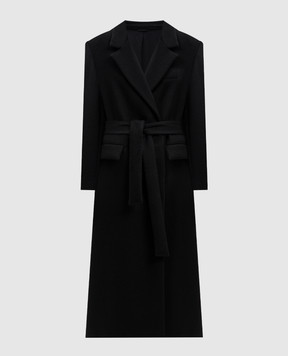 Brunello Cucinelli Черное пальто из кашемира с цепочкой мониль MD5039891
