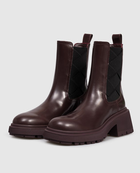 Jimmy Choo Бордові шкіряні челсі Louri Combat LOURICOMBATFLATXXF