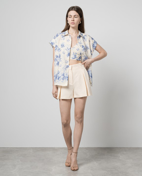 Twinset Бежевые шорты с льном 241TT2103