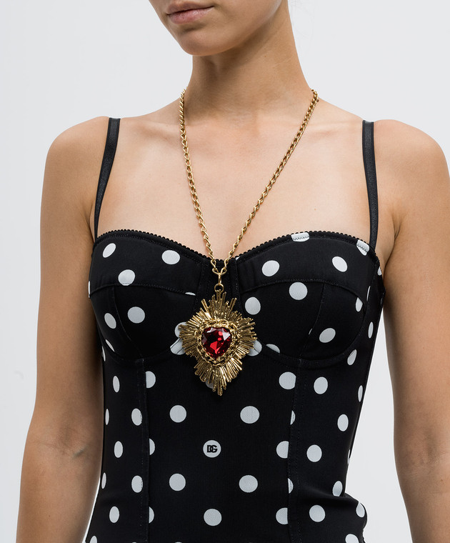 CelesteG цепочка с подвеской Cuore с красным кристаллом 1126 изображение 2