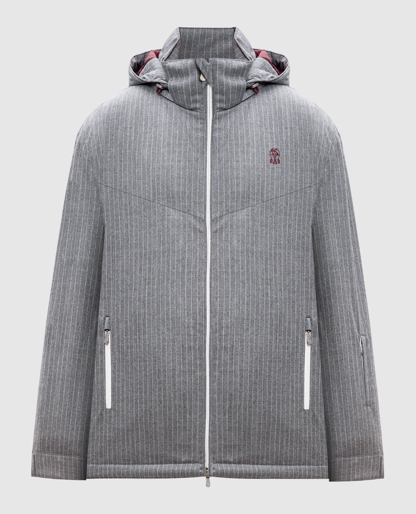 

Серая куртка из шерсти в полоску, Серый, Куртки