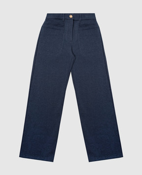 Balmain Дитячі сині штани з вишивкою логотипа BX6Q70Z33031214