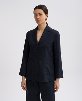 Max Mara Синий жакет DERNA с льном DERNA