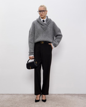 Saint Laurent Сірий светр з вовною альпаки 827215Y77CE