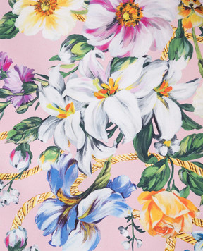 Dolce&Gabbana Розовый платок из шелка в цветочный принт. FN090RGDCUR