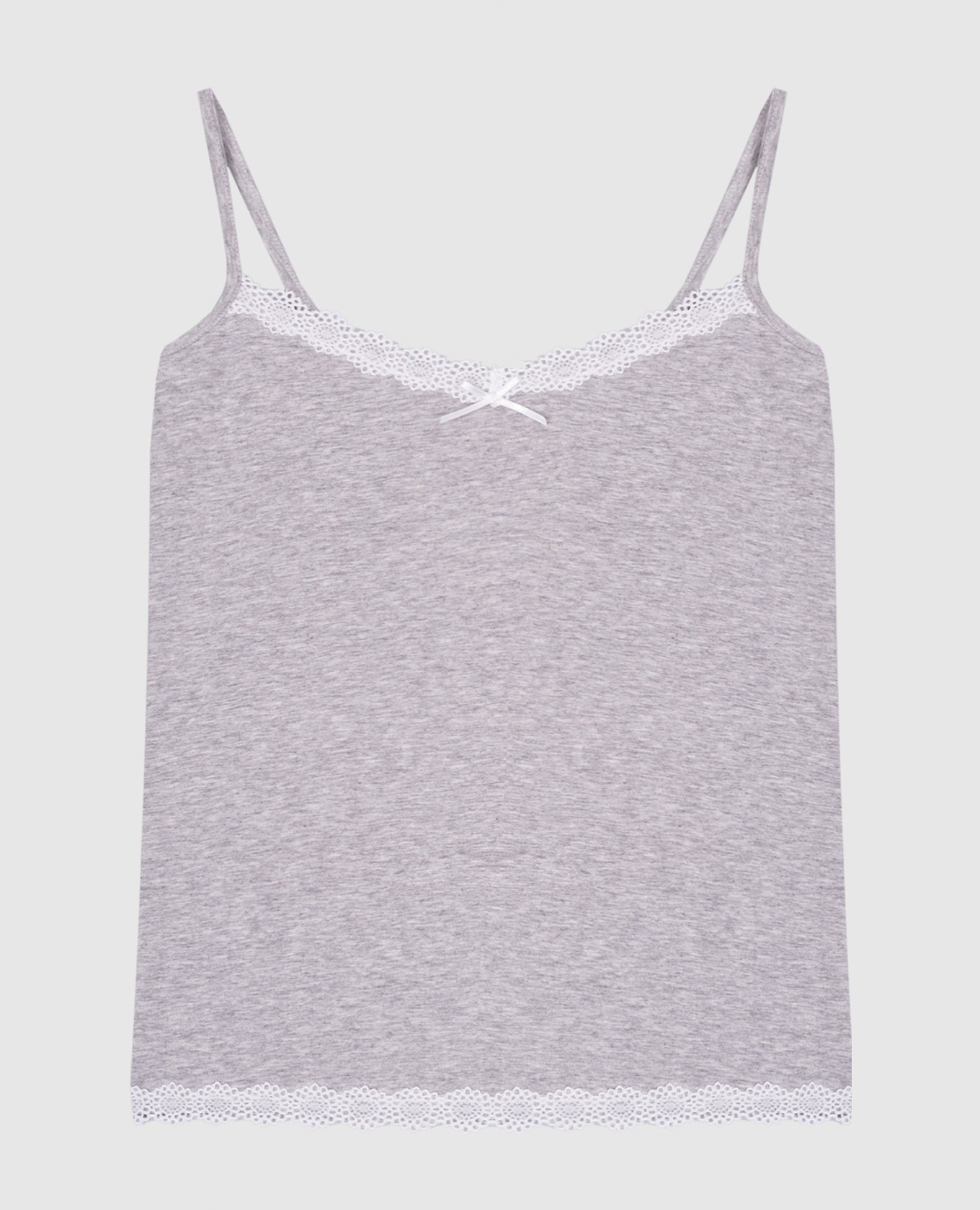 Children's gray T-shirt with lace