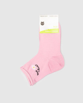 RiminiVeste Детские розовые носки Ciocca с узором в виде цветка 4505