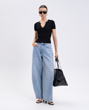 Alexander Wang Черный топ в рубчик с цепочкой 1KC3251062