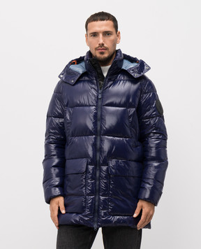 Save the duck Синяя стеганная куртка с нашивкой логотипа D40292MCHRISTIAN