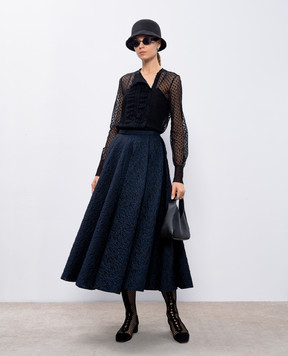 Christian Dior Синя спідниця міні у візерунок 951J26A5953