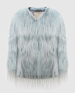 Florence Mode Голубая куртка с мехом овчины 15N38KD