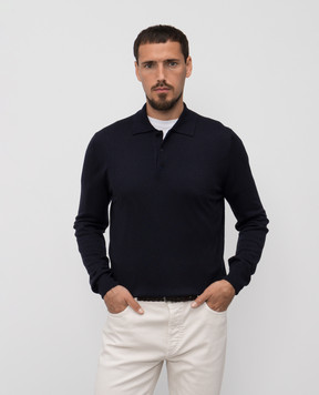 Canali Синее поло из кашемира MK02165C0017