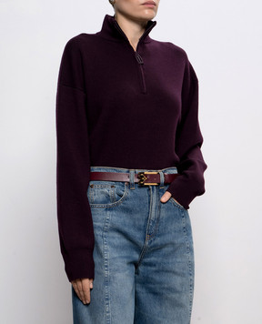 Victoria Beckham Бордовий шкіряний ремінь B425AAC007031A