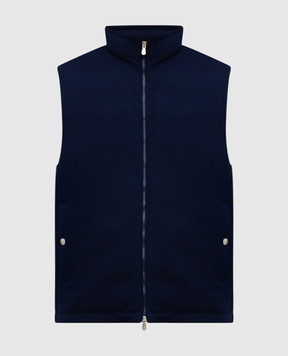Brunello Cucinelli Синий пуховый жилет из шерсти MM4701776