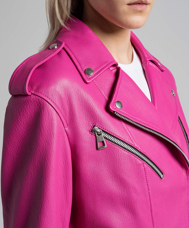 Babe Pay Pls Розовая кожаная косуха 2307PAULA изображение 5