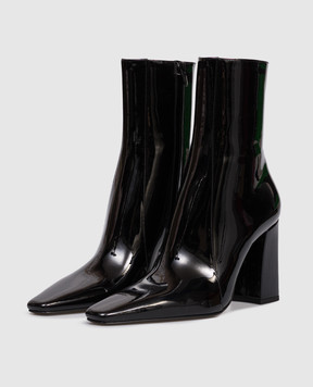 Saint Laurent Черные кожаные лакированные ботильоны RAINER 8277331TV00