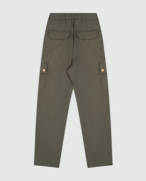 Balmain Дитячі зелені штани карго з вовни BX6Q90I0196810