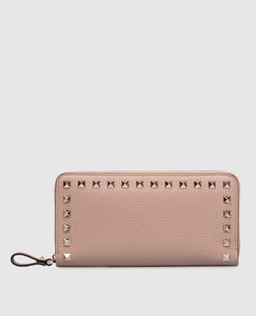 Valentino Бежевий шкіряний гаманець Rockstud 7W2P0645VSH