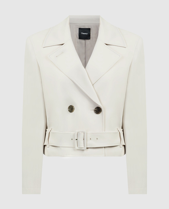 Beige double-breasted jacket CROP DB