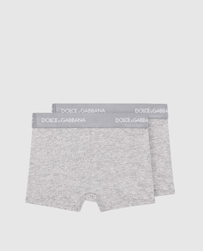 Dolce&Gabbana Дитячий набір сірих трусів-боксерів L4J701ON00G
