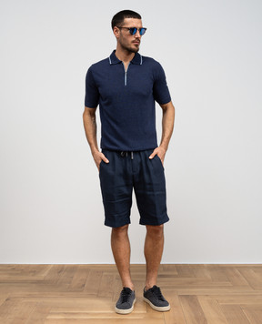 Cashmere&Whiskey Синее поло с льном MU9952318455R