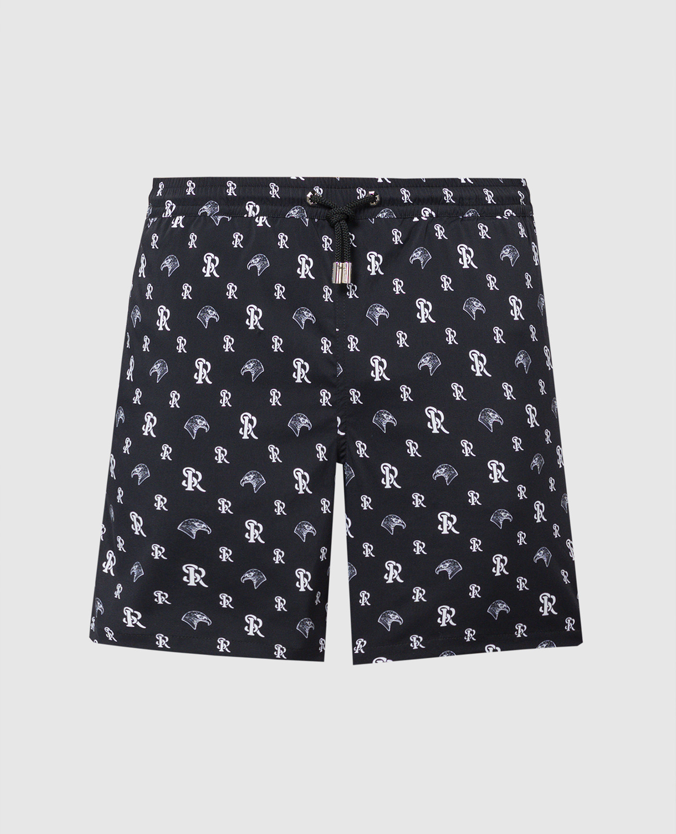 Black logo print swim shorts