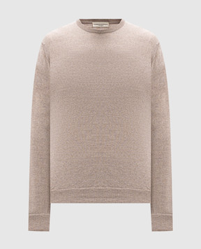Cashmere&Whiskey Бежевый меланжевый джемпер из шерсти мериноса 92392