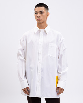 Maison Margiela MM6 Біла сорочка з нашивкою логотипа SH0DT0034M35480