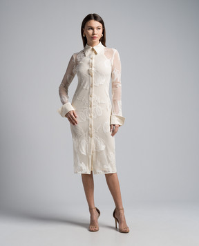 Max Mara Sportmax Бежева сукня-сорочка CANOSA з мереживом CANOSA