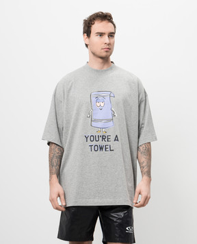 Vetements Серая футболка с принтом 