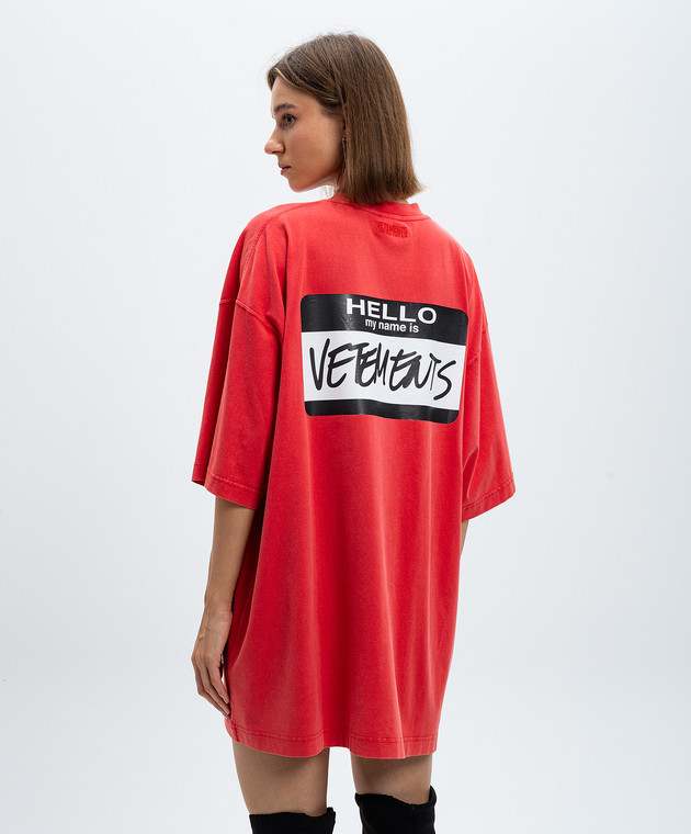 Vetements Красная футболка с логотипом UA65TR110Rw изображение 4