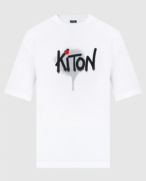 Kiton Біла футболка з принтом логотипа UMK0365