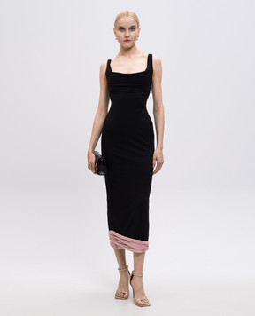 Magda Butrym Чорна сукня міді з шовком DRESS07264425