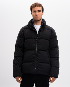 Stone Island Черный пуховик из шерсти со съемным патчем логотипа 8115453F3