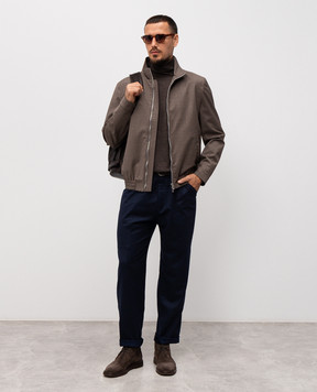 Brunello Cucinelli Коричневый гольф из шерсти и кашемира M2400103
