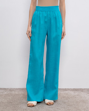 Ermanno Scervino Голубые брюки из льна D464P301NZM