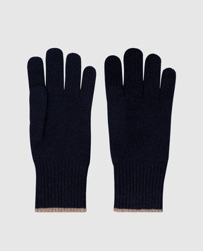 Brunello Cucinelli Синие перчатки из кашемира M2293118