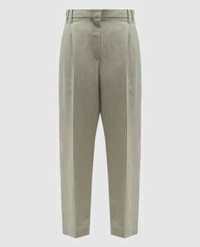 Brunello Cucinelli Серые брюки с леном MH126P8292