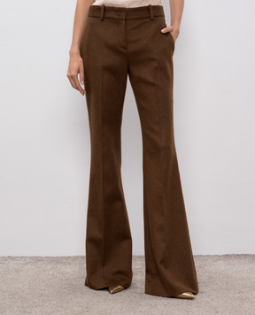 Ermanno Scervino Коричневі штани кльош з вовною D476P327JBG