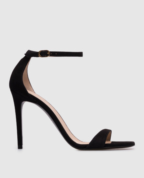 Stuart Weitzman Черные босоножки замшевые Nudist II SJ993