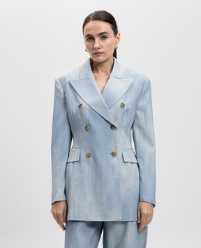 Ermanno Scervino Блакитний двобортний жакет з ефектом деграде D466I322EMY