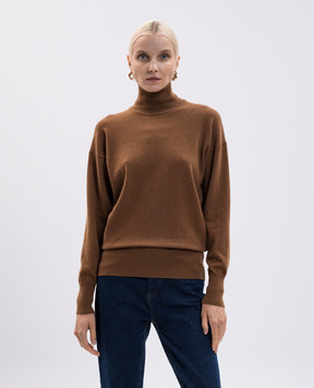 Tom Ford Коричневий светр з кашеміру з монограмою логотипа MAK1397YAX899