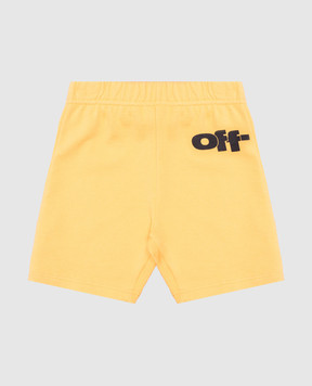 Off-White Детские желтые шорты с принтом логотипа OB6X001S25FLE001