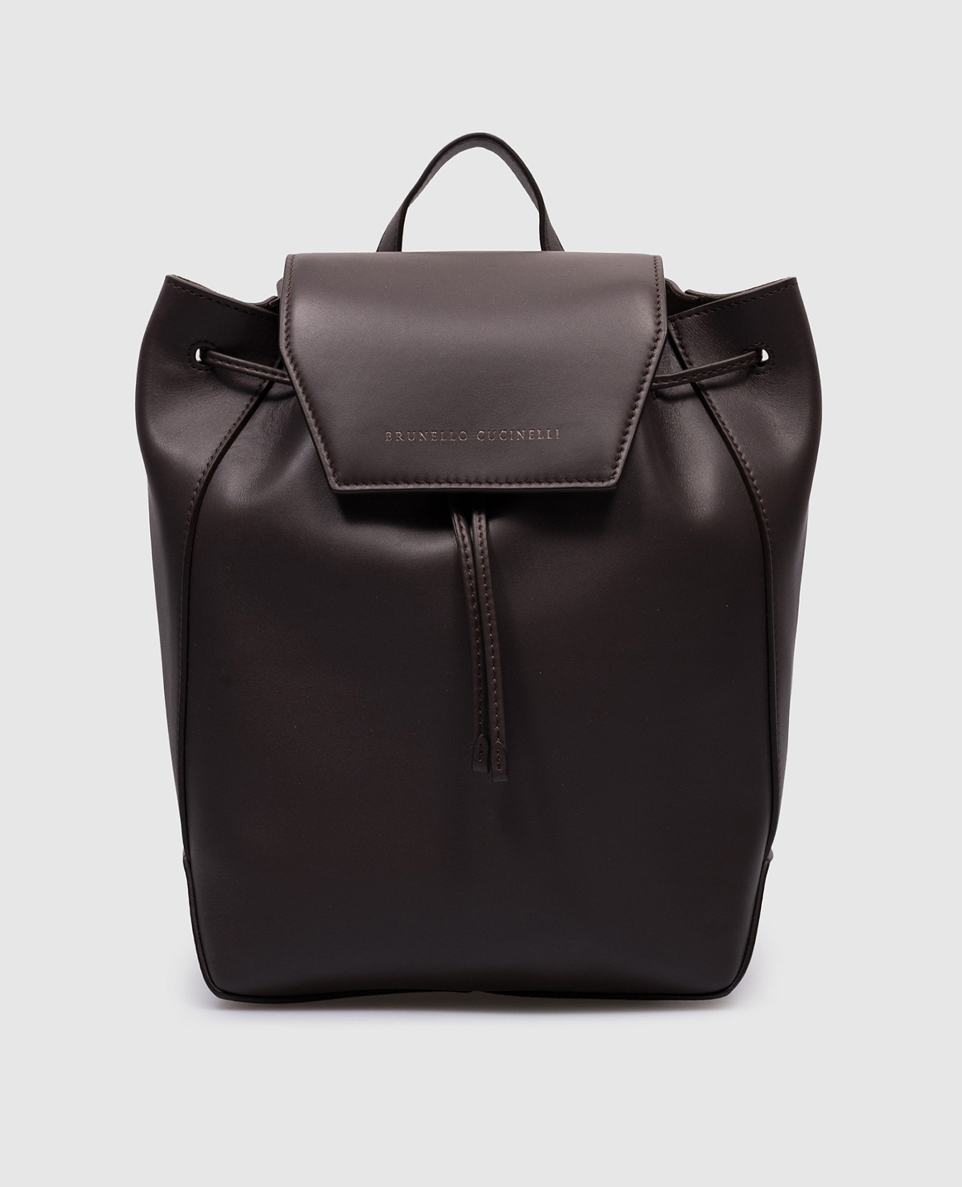 

Коричневый кожаный рюкзак с тиснением логотипа, Рюкзаки