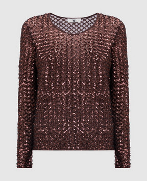 Twinset Коричнева блуза з паєтками 251LB2QAA