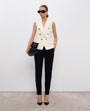 Balmain Чорні штани з вовни FF1PM045ME54