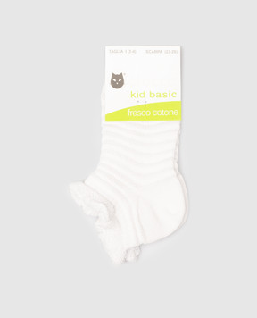 RiminiVeste Дитячі білі шкарпетки Ciocca в тканий візерунок 4556