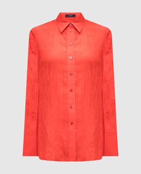 JOSEPH Красная блузка из шелка с эффектом жатки JF008106
