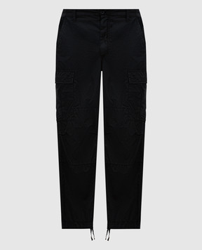Dolce&Gabbana Черные брюки карго с логотипом. GP03LTG8MH8